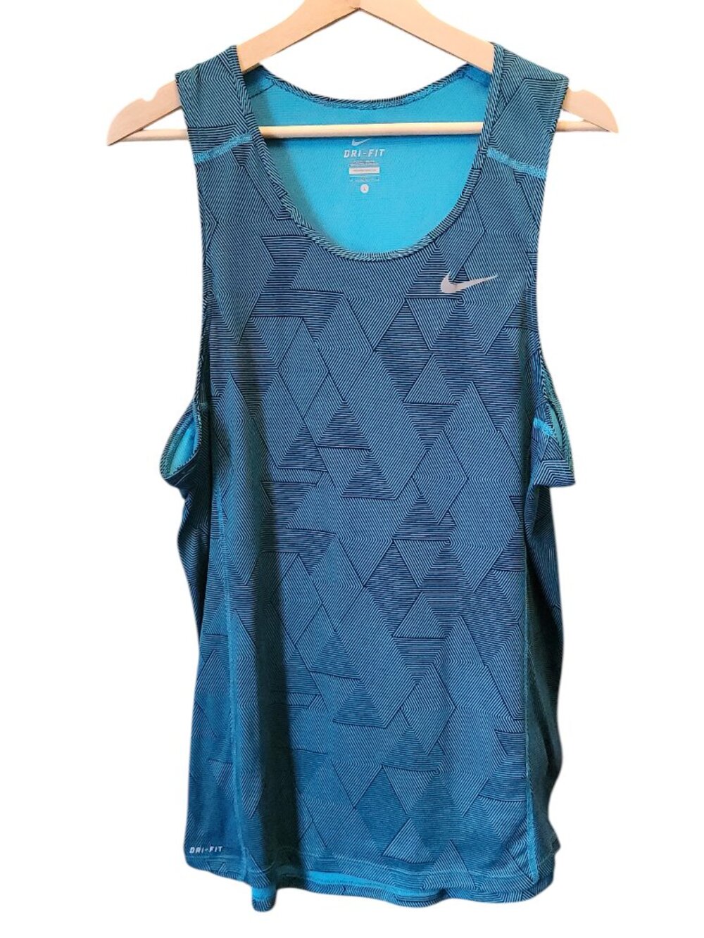 Nike L Dri Fit Sleeveless Athletic Running Jogging Reflective Lightweight Shirt